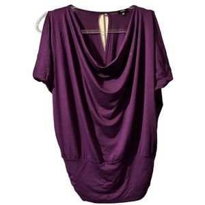 Storm NWOT Purple Draped Neck Top SZ M